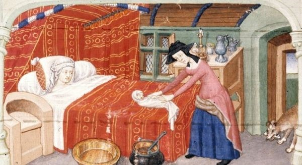 By złagodzić ból rodzących kobiet, stosowano maści i napary ziołowe.