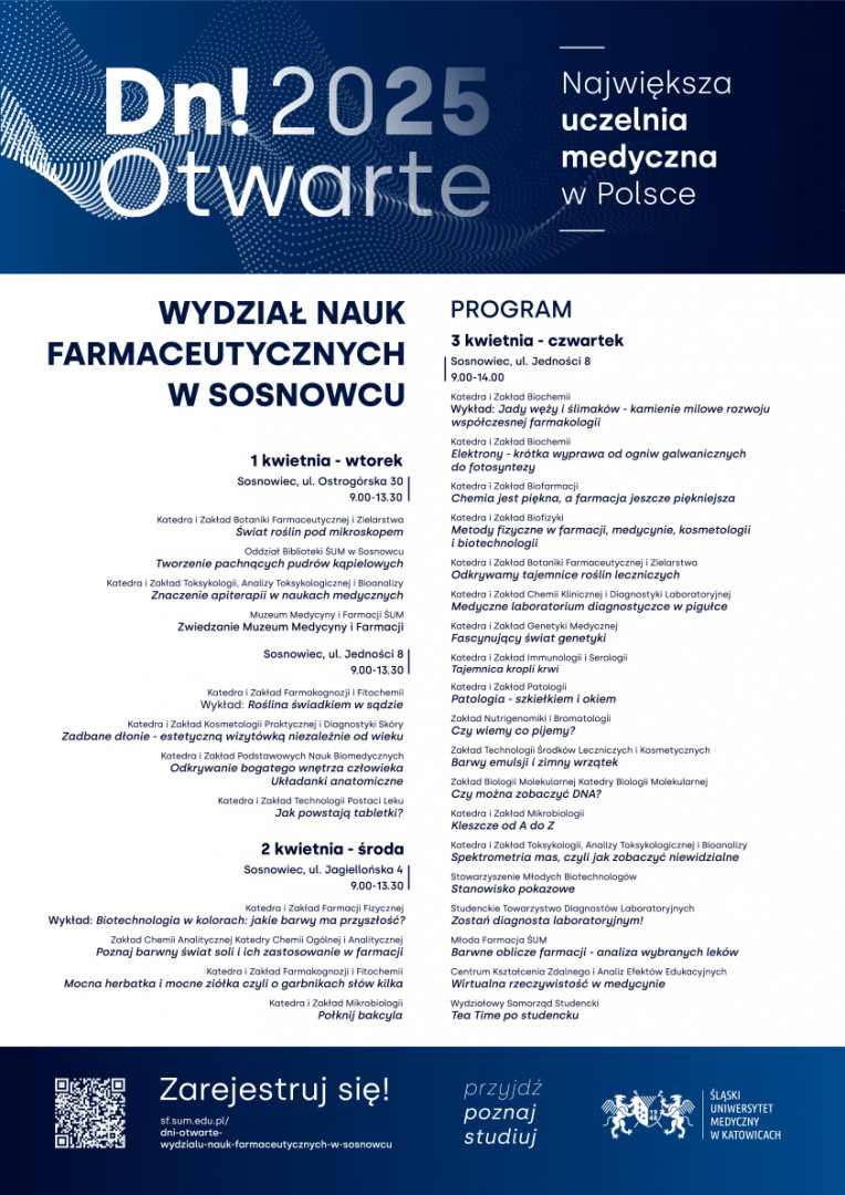 Plakat reklamowy dni otwartych w SUM.